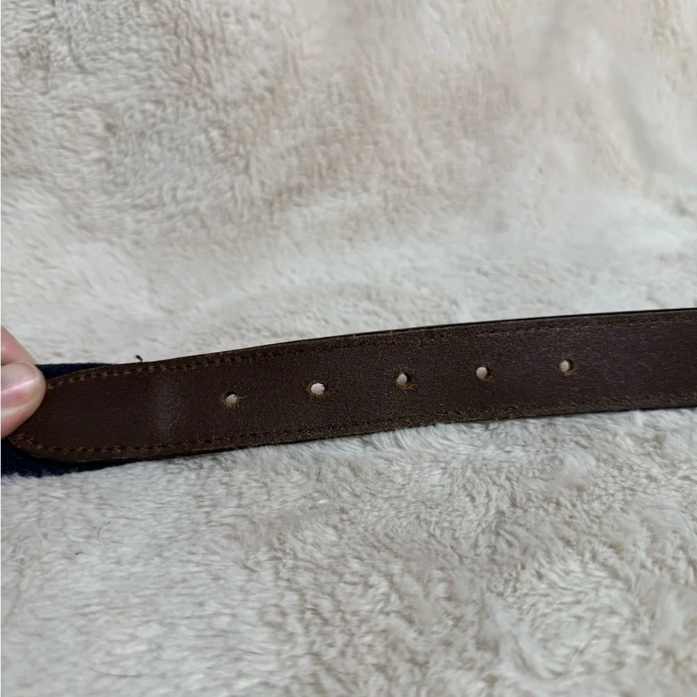 Vineyard Vines Go Fishing Classic Canvas/Leather Belt Mens Sz 36